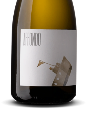 Etichetta della bottiglia di vino bianco frizzante Affondo a rifermentazione naturale in bottiglia prodotto da Cantina Barchessa Loredan a Volpago del Montello.