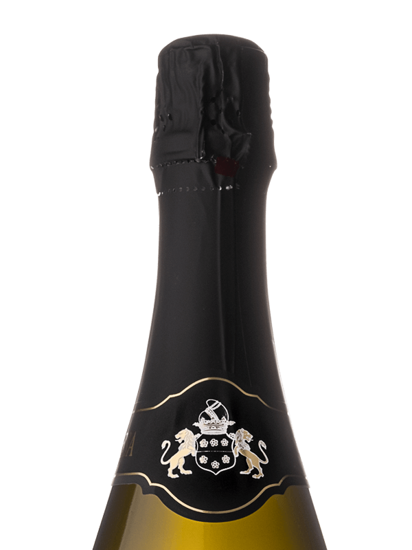 Collo della bottiglia di vino bianco frizzante Asolo Prosecco Superiore DOCG prodotto da Cantina Barchessa Loredan a Volpago del Montello.