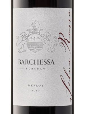 Etichetta della bottiglia di vino rosso Selva Rossa IGT Colli Trevigiani Merlot prodotto da Cantina Barchessa Loredan a Volpago del Montello.